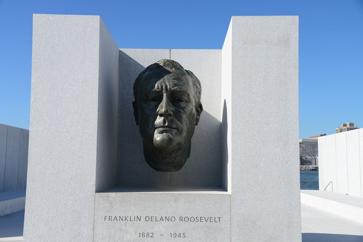 33 New York City Roosevelt Island Franklin D Roosevelt Four Freedoms Park Franklin D Roosevelt 1882-1945 Statue